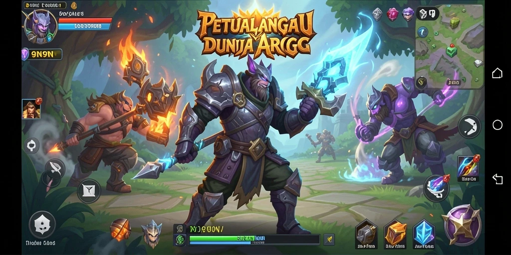 Screenshot 9N9N menunjukkan aksi pertarungan yang mendebarkan di dunia ARPG.