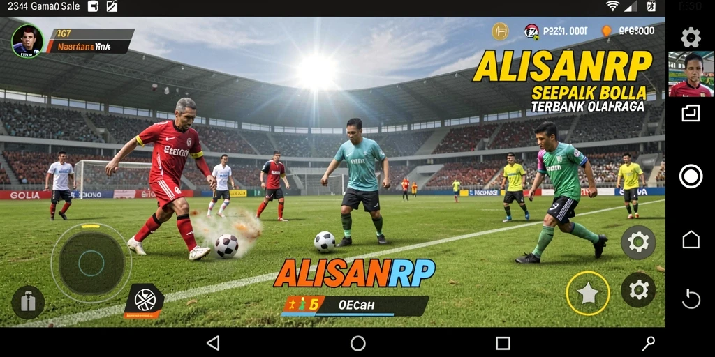 Tampilan seru gameplay ALISANRP saat pertandingan sepak bola.