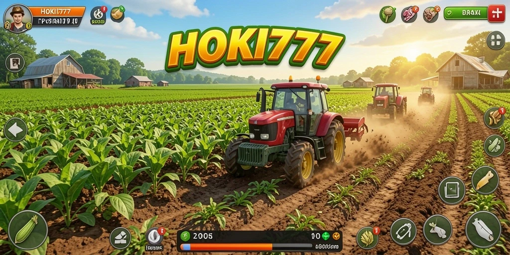 Tampilan gameplay HOKI777 yang menawan saat bertani.