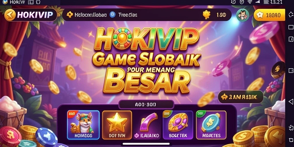 Tampilan gameplay HOKIVIP dengan slot yang menarik dan efek visual yang menawan.