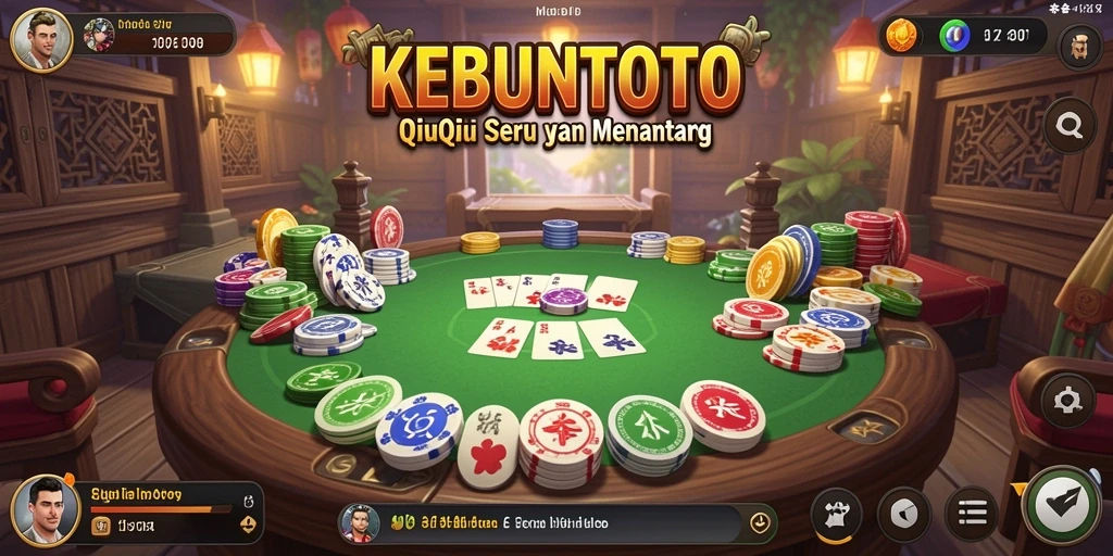 Tampilan gameplay KEBUNTOTO yang menarik dalam permainan QiuQiu.