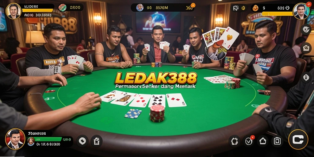 Tampilan gameplay LEDAK388 yang mendebarkan saat bermain Poker.