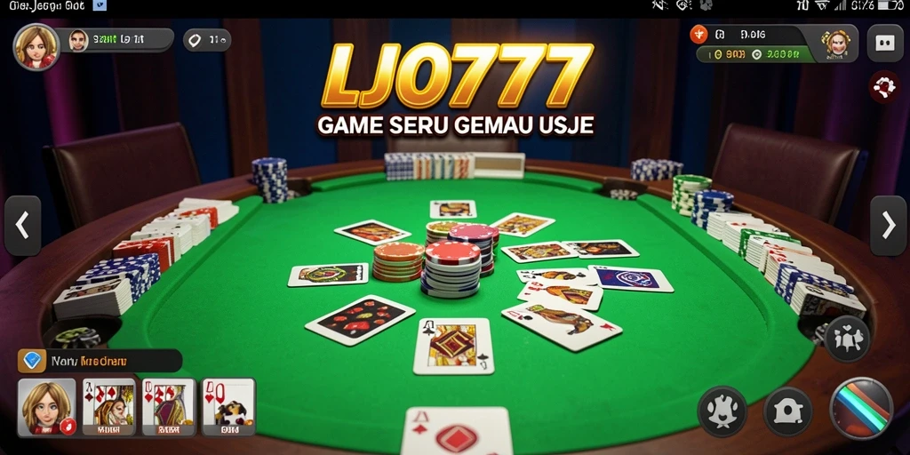 Tampilan gameplay seru LJO777 saat bermain Gaple dengan teman.