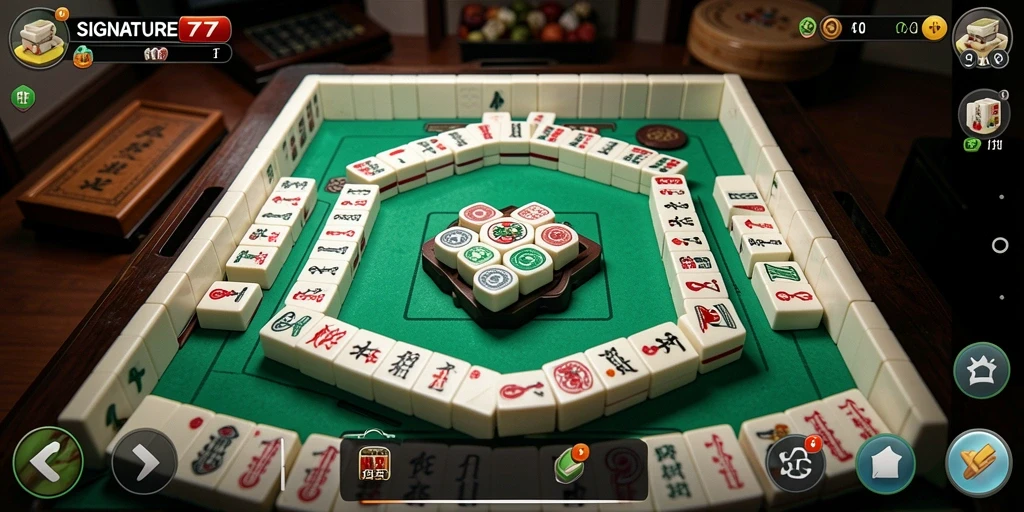 Screenshot utama menampilkan gameplay seru Mahjong.