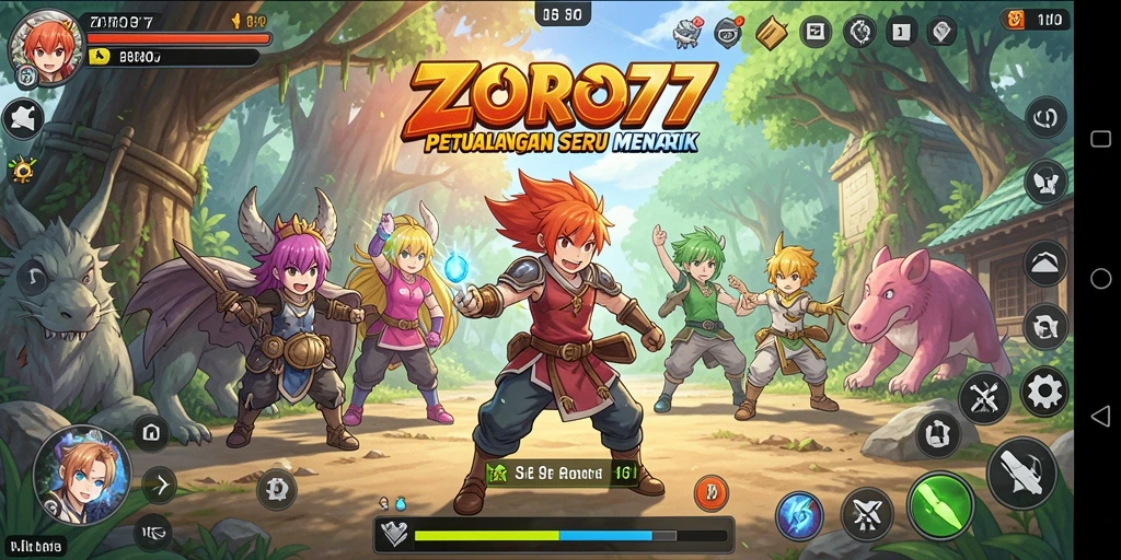 Tampilan gameplay seru dan dinamis di ZORO77 yang penuh aksi.